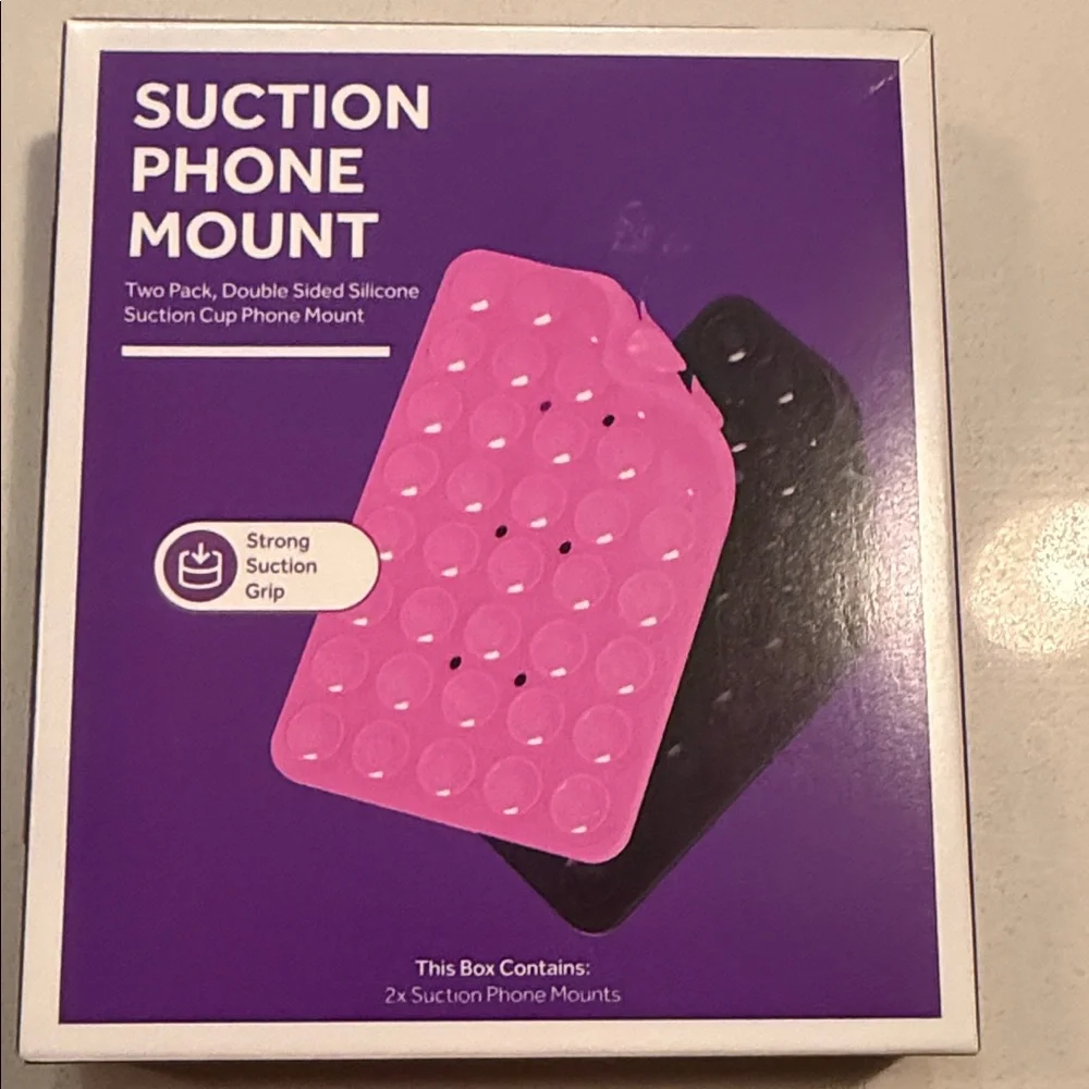 Suction Phone Mount - Pink and Black
